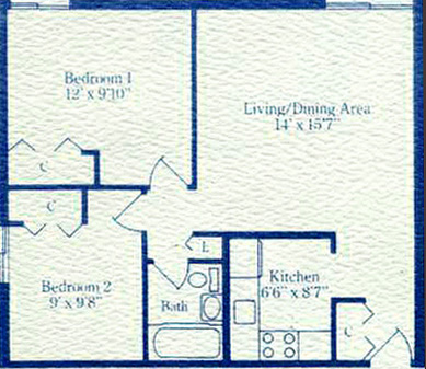  Two bedroom garden apartment